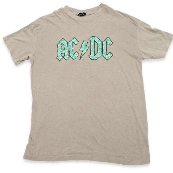 ACDC Tops - ACDC - Cotton on, Rare, Floral, Graphic Short Sleeve Tee in Cement Gray, Size S